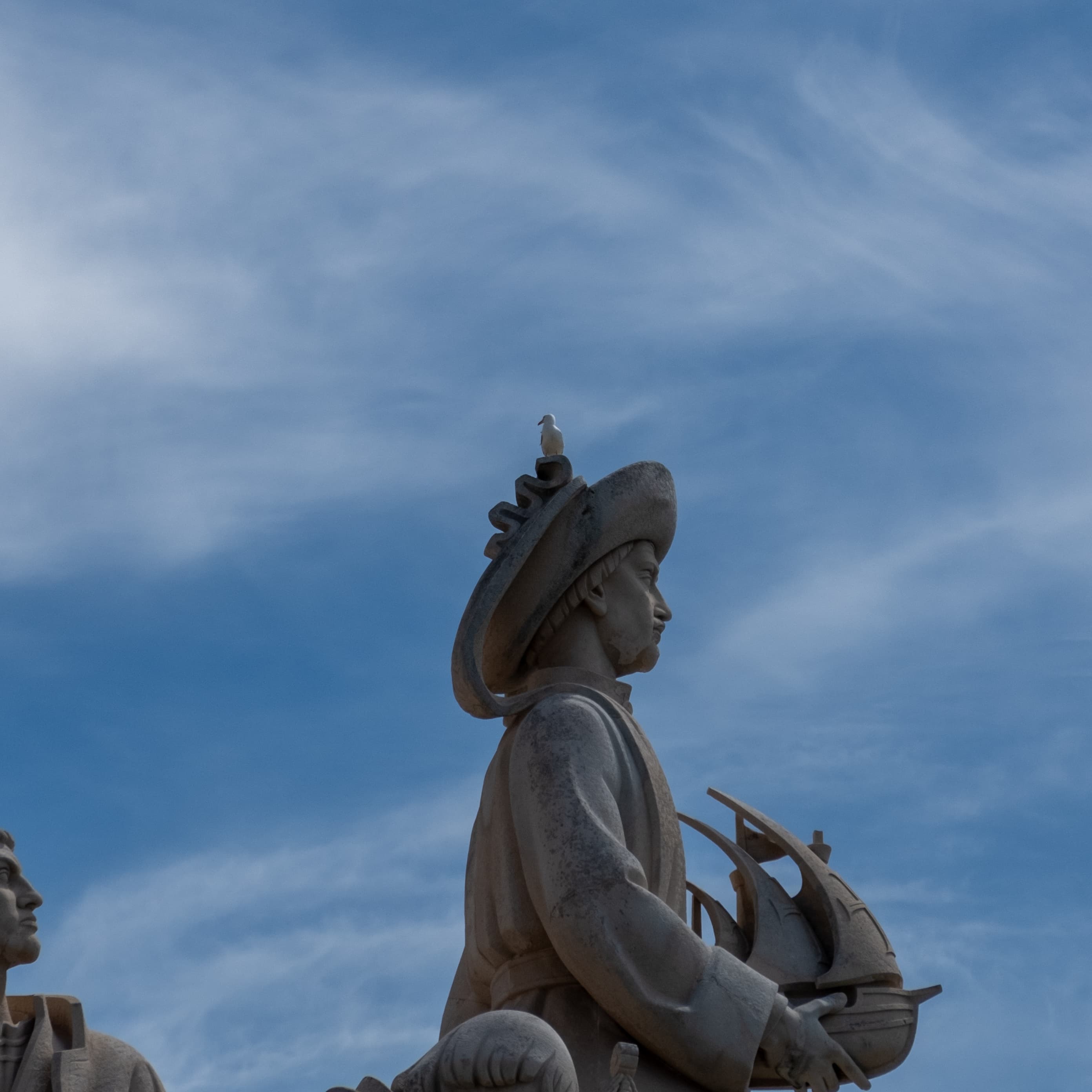 55mm · f/4.5 · 1/3200s · ISO 200
FUJIFILM X-T5 · XF18-55mmF2.8-4 R LM OIS · May 10, 2024
Statue of Prince Henry holding ship with bird on hat.
Lisbon, Portugal
© Brandon Cook
